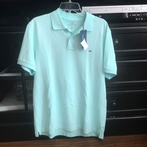 Vineyard Vines Men’s classic polo. Color-Blue Mist